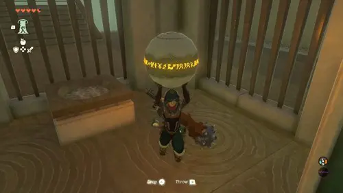 an image of Link holding the ball in the Orochium Shrine