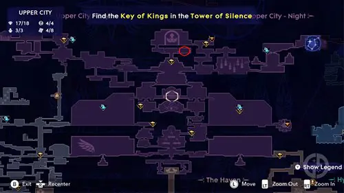 Upper City map location in Prince of Persia: The Lost Crown