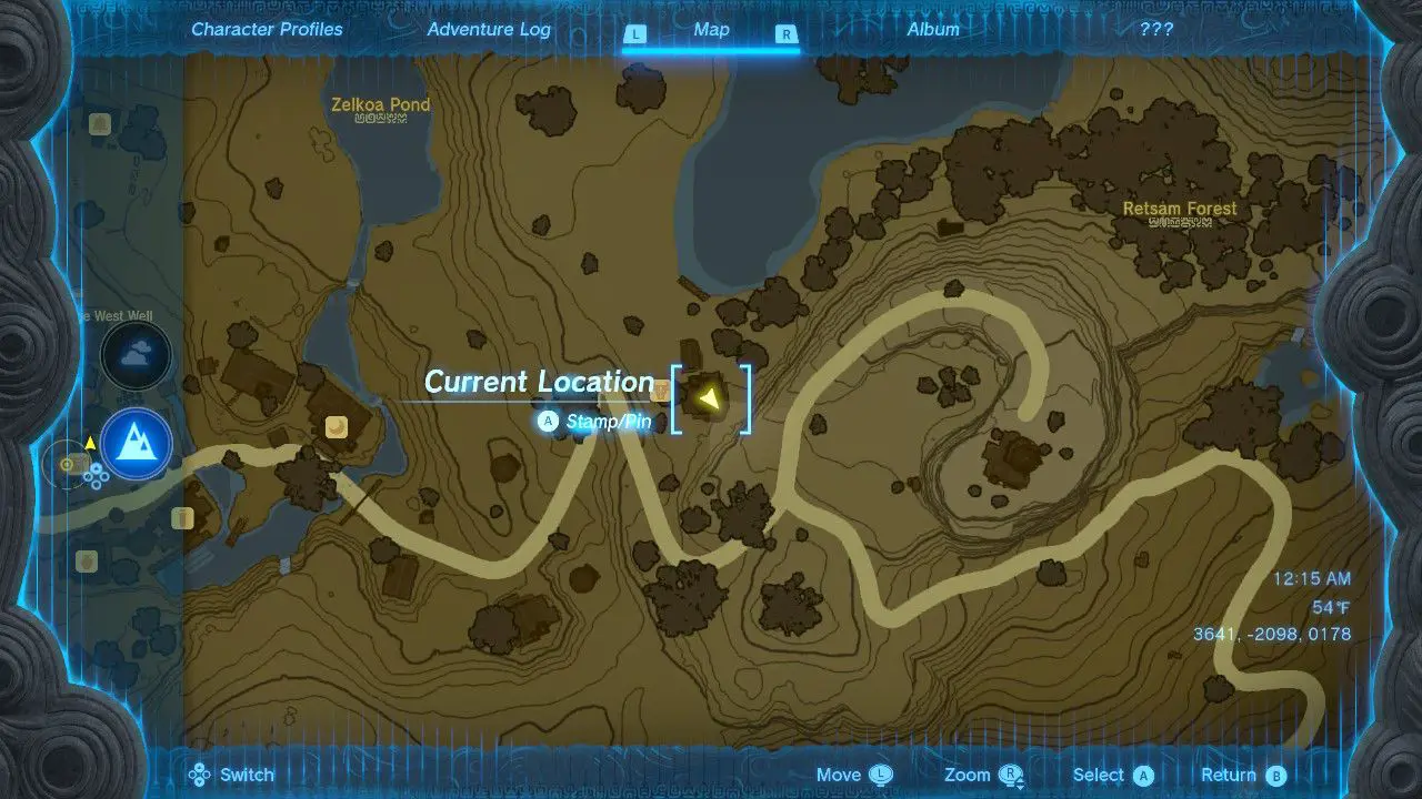 Dantz location on the zelda: tears of the kingdom map