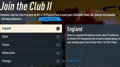 Join The Club FIFA 23 Objectives