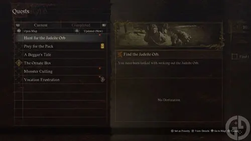 The quest menu in Dragon's Dogma 2