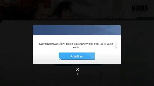 The confirmation for redeeming Goddess Victory of Nikke codes