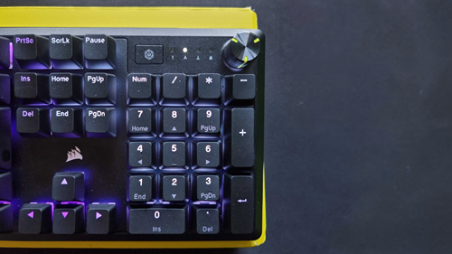 Corsair K70 Core keyboard close-up