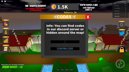 an image showing how to redeem Super Power Masters 2 codes