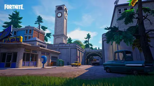 Tilted Towers on the Fortnite OG map