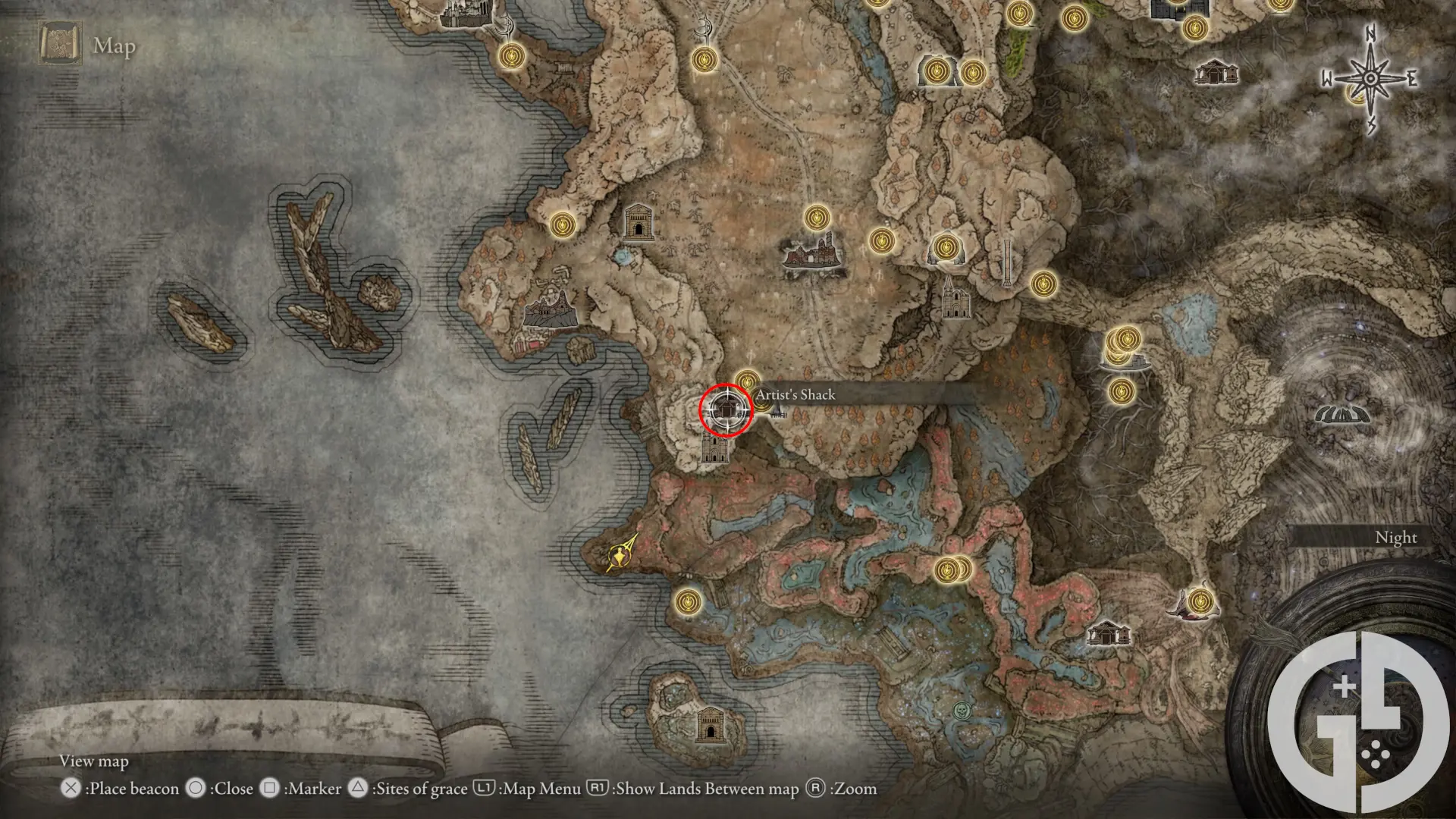 Elden Ring Shadow Of The Erdtree Artists Shack Map