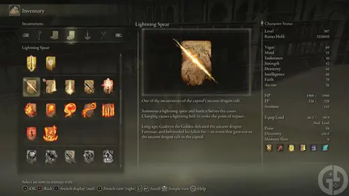 Lightning Spear Incantation in Elden Ring