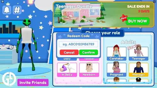 The interface for redeeming Twilight Daycare codes.