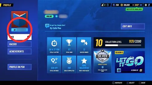 Player ID shown in Disney Speedstorm