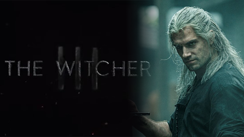 The Witcher logo with Henry Cavill