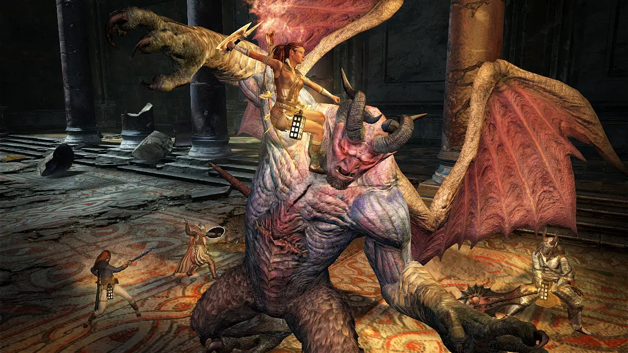 Screenshot of combat in Dragon's Dogma