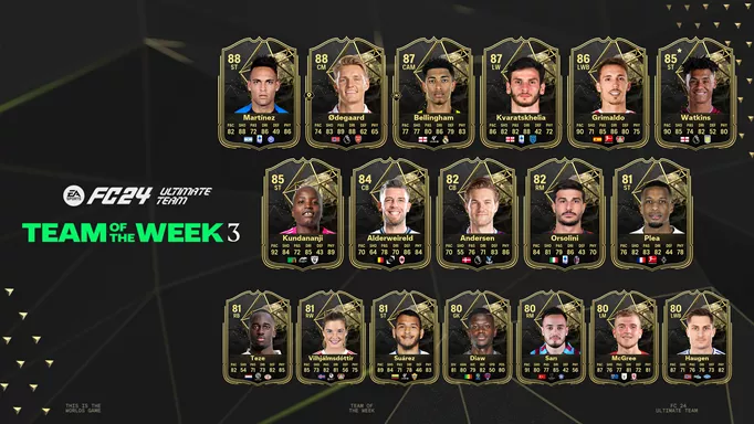 Image of the EA FC 24 TOTW 3 players