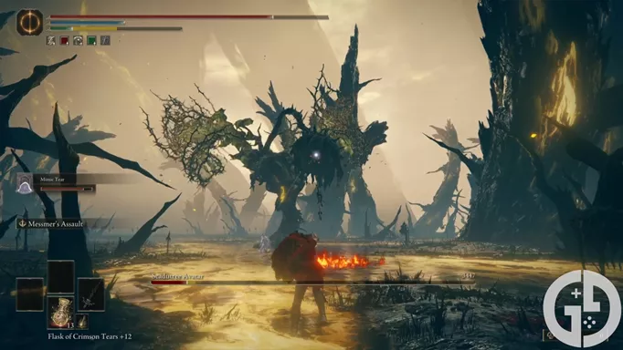 Image of the Scadutree Avatar thorns attack in Elden Ring Shadow of the Erdtree