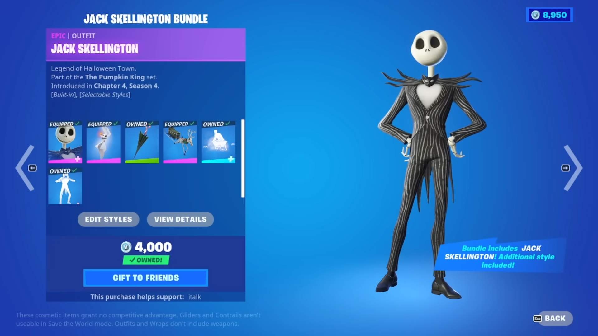 when does the jack skellington skin come out