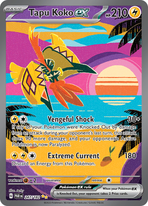 Tapu Koko ex's special illustration rare card.