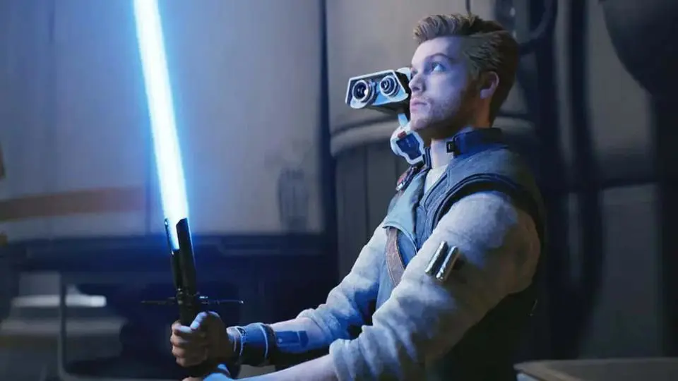 Cal Kestis holding lightsaber in Jedi Survivor