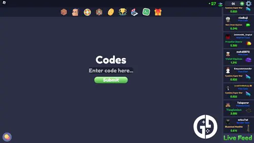 The interface for redeeming Case Opening Simulator 2 codes.