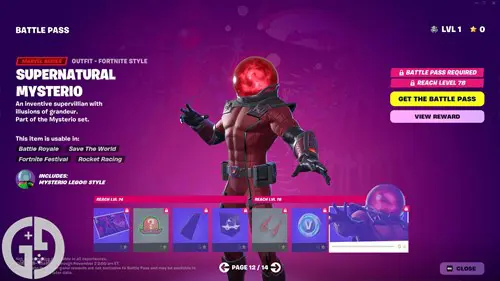 Image of the Supernatural Mysterio skin in Fortnite