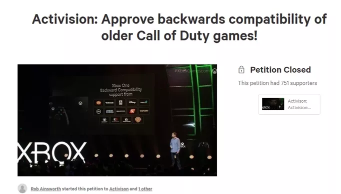 Petition · bring the game to Xbox 360. ·