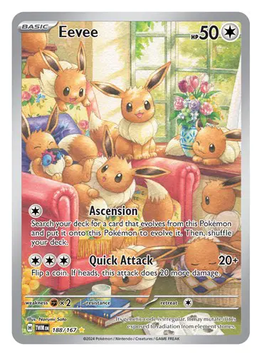 Eevee Illustration Rare Pokemon card in Twilight Masquerade