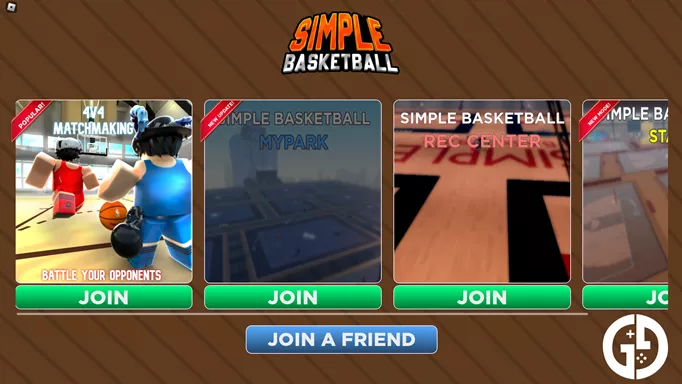 The MyPark selection screen in Simple Basketball.