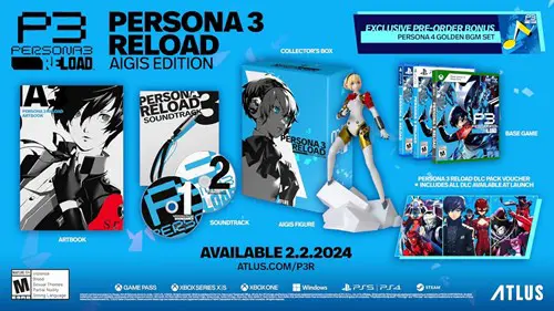 The Aegis Edition of Persona 3 Royal, a collector's special edition of P3R including the DLC pack