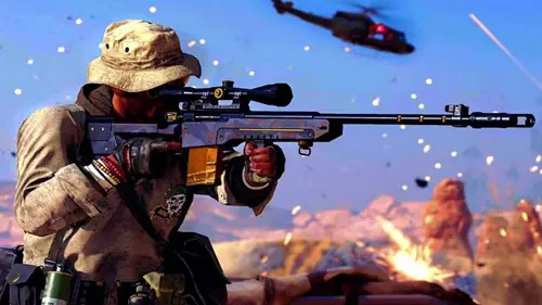 A player using a sniper rifle in Warzone.