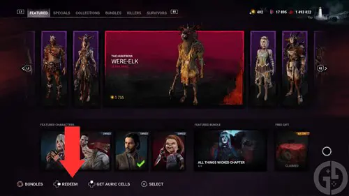 The code redemption section in Dead by Daylight's in-game store.