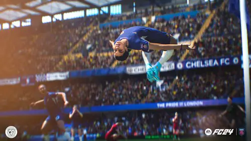 Image of Sam Kerr doing a backflip celebration in EA Sports FC 24