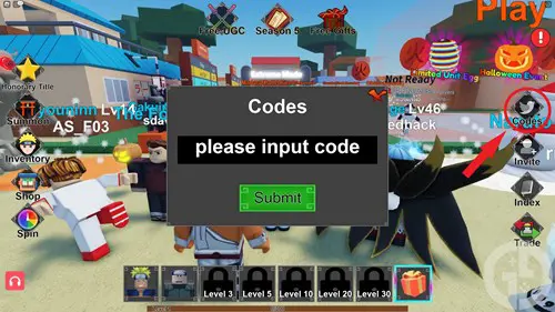 Image showing you how to redeem codes in Naruto Defense Simulator