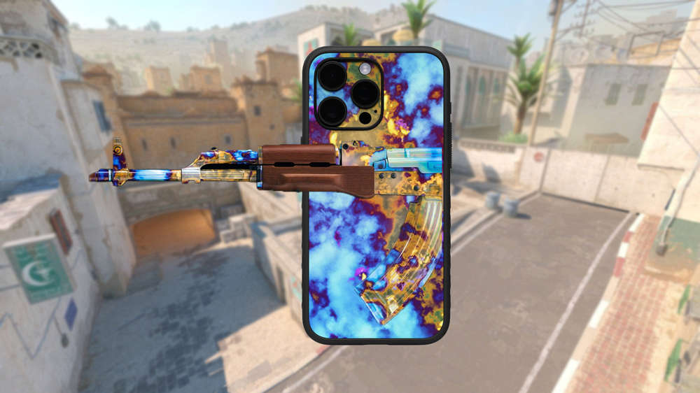 New Counter-Strike 2 inspired phone wraps let you roll the dice for a Blue Gem variant