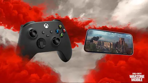 An image promoting controller support on Warzone Mobile