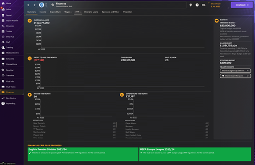 Brighton transfer budget in FM24