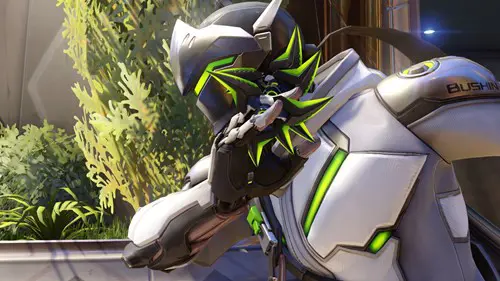 Overwatch 2 experimental: Genji preparing to throw some shuriken