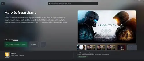 Halo 5 Guardians on Xbox App on PC