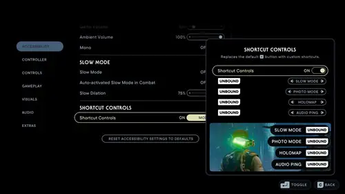 Star Wars Jedi: Survivor Slow Mode options