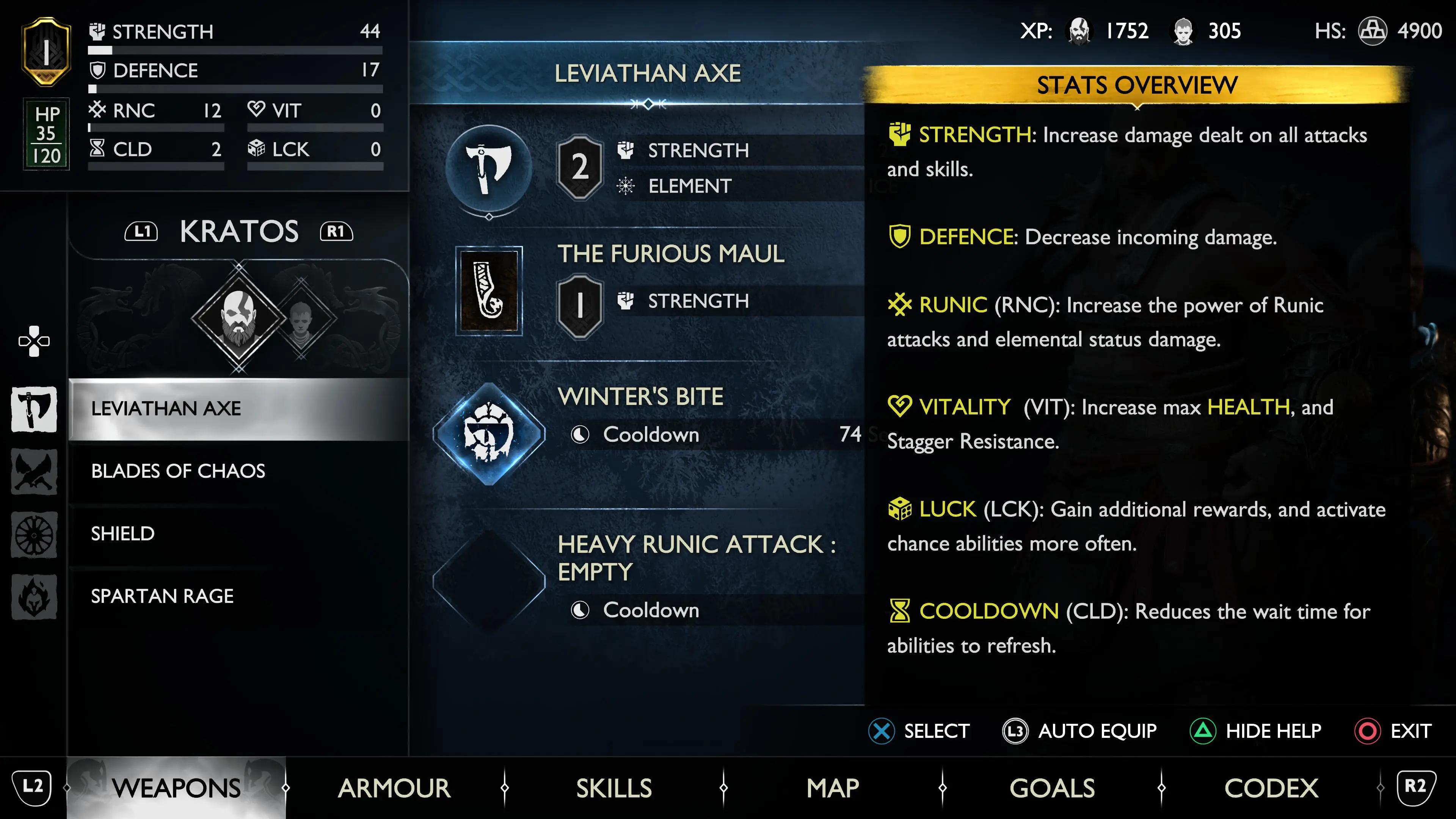 Screenshot showing the different stat overviews in Ragnarok