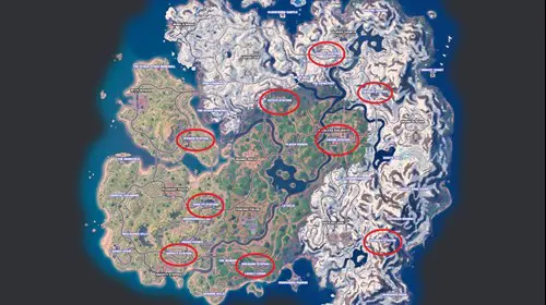 All the train station locations on the map in Fortnite