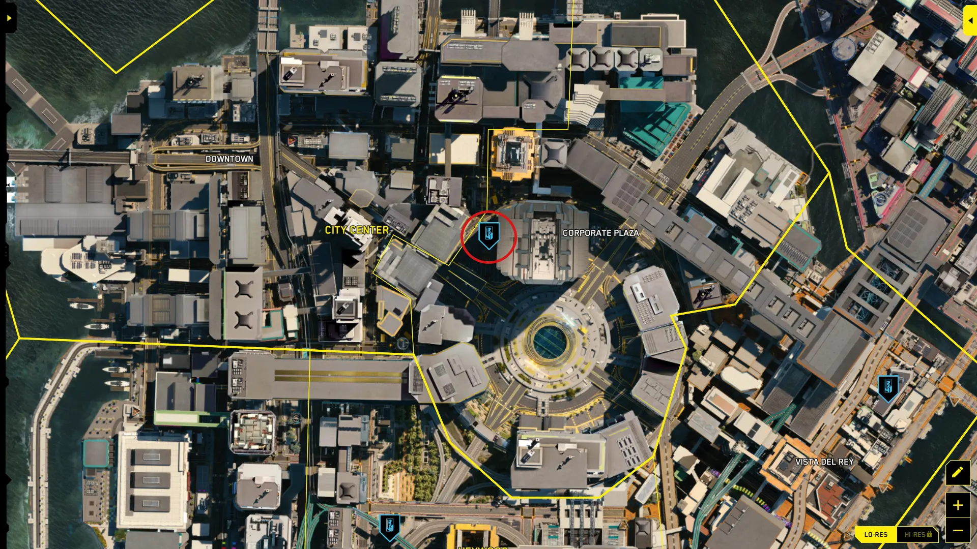 the map location of The Tower Tarot Card in Cyberpunk 2077