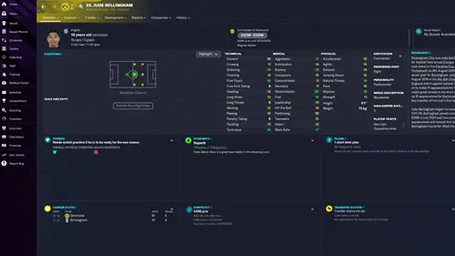 FM23 Jude Bellingham Stats