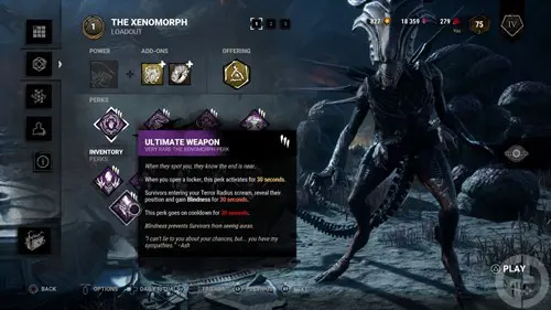 Ultimate Weapon, a Xenomorph Killer Perk in DBD