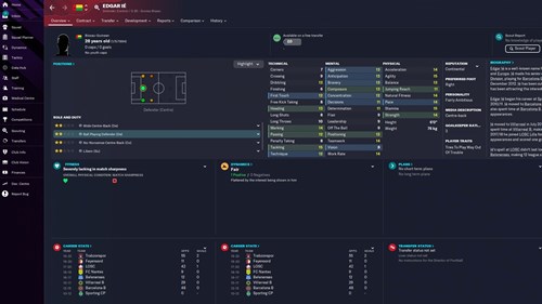 FM23 Edgar Ié stats