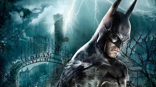 Batman in key art for Arkham Asylum.