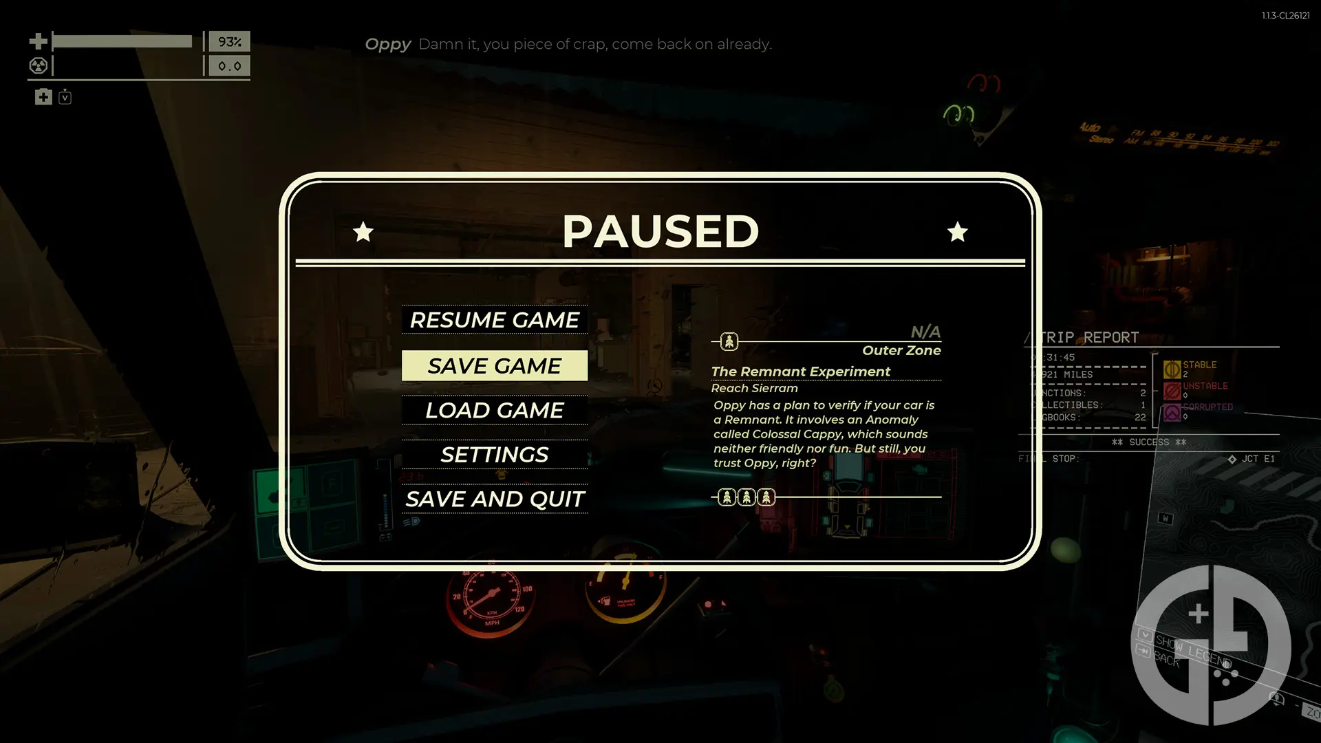 Pacific Drive Save Game Screen 2