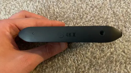 Elgato Game Capture 4K X in reviewer's hand