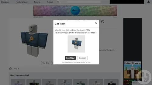 The code redemption screen to get shirt IDs in Roblox