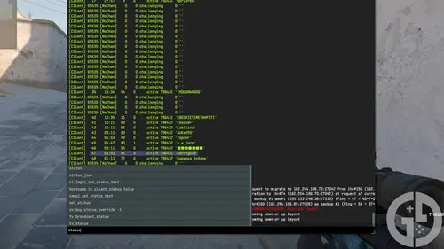 Image of the status console command in CS2
