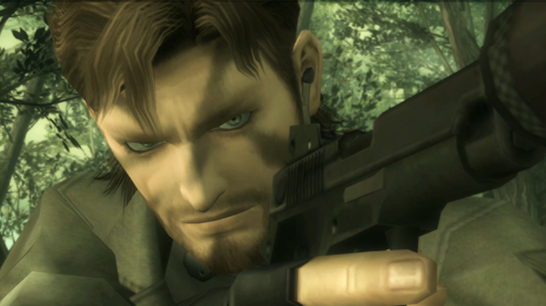 Snake taking aim in Metal Gear Solid 3.