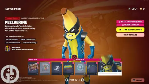 Image of the Peelverine skin in Fortnite