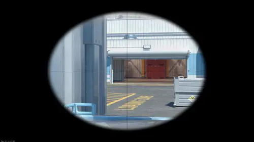 Image of stretched res when scoped using an AWP in CS2